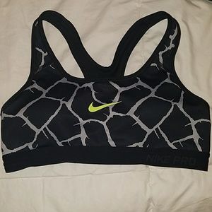 LIKE NEW nike padded sports bra gray black neon